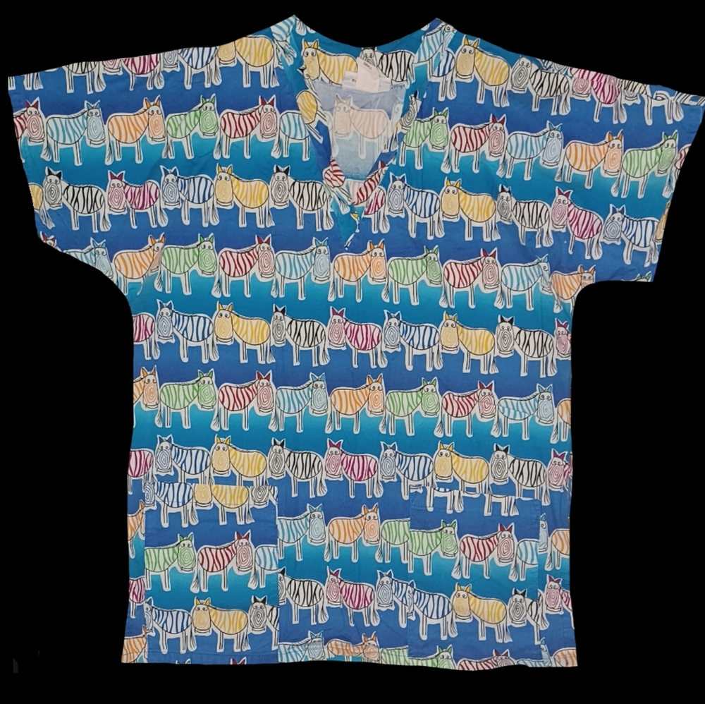 💵 Zebras in Colorful Pencil Sketch/Caricature-ish Print by Mad About Scrubs